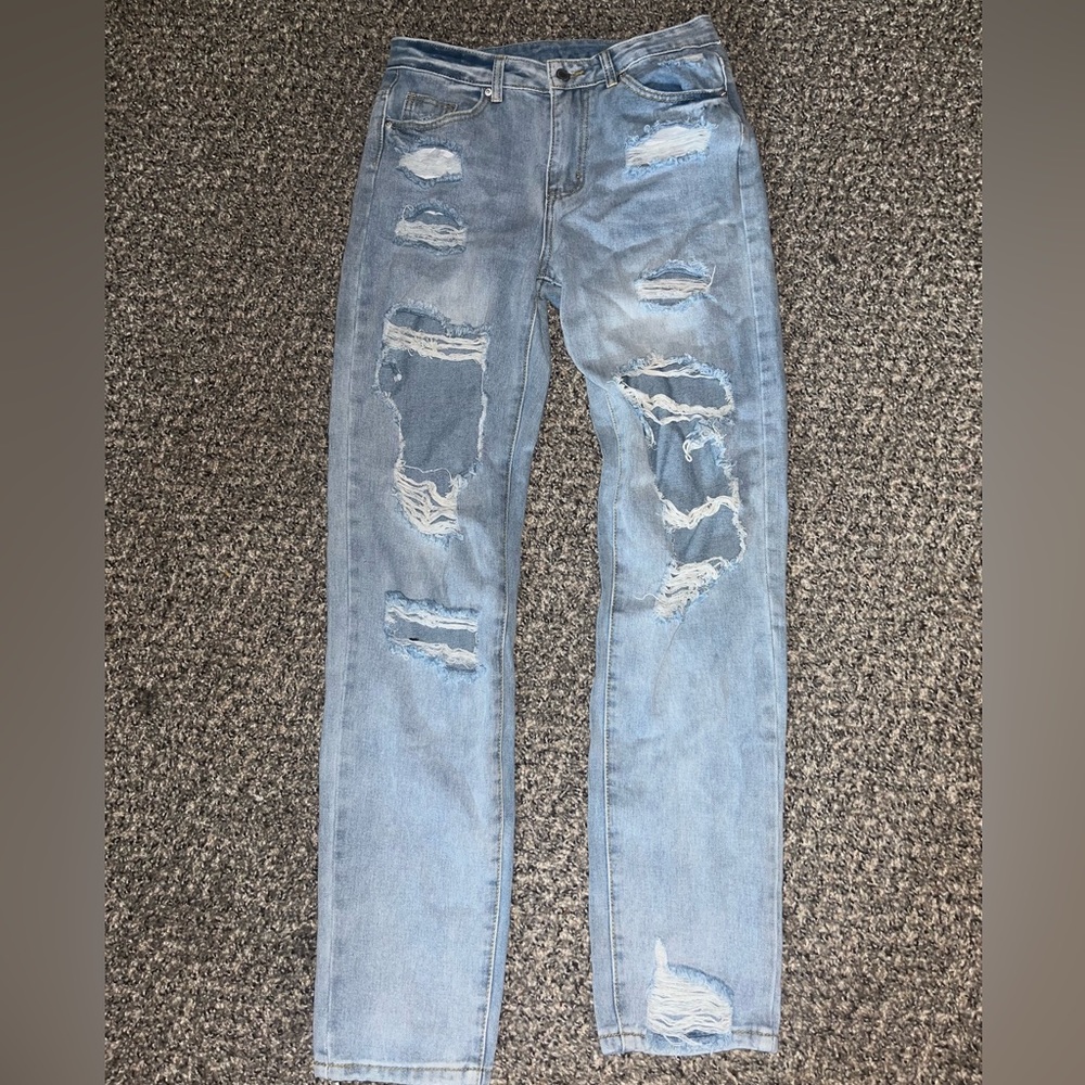 ripped light wash jeans